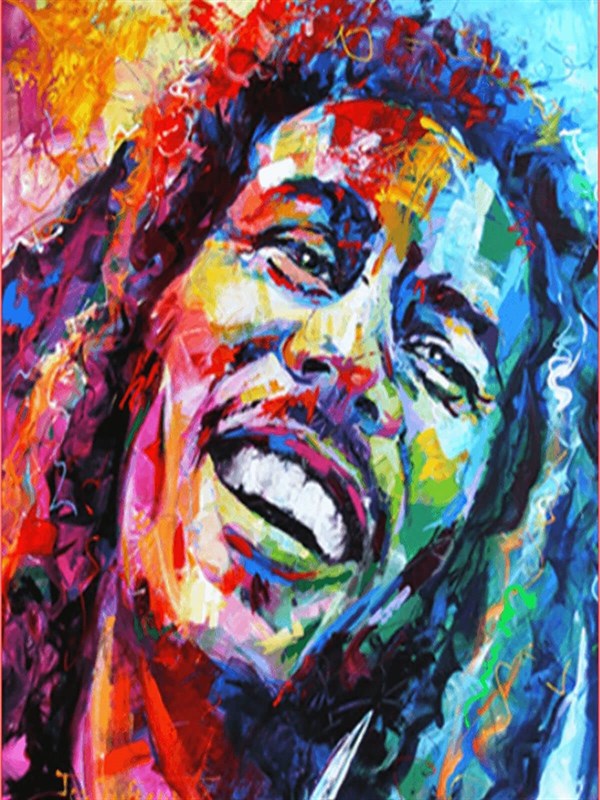 Bob Marley Sayılarla Boyama Seti 40x50 cm (Tuvale Gerili)