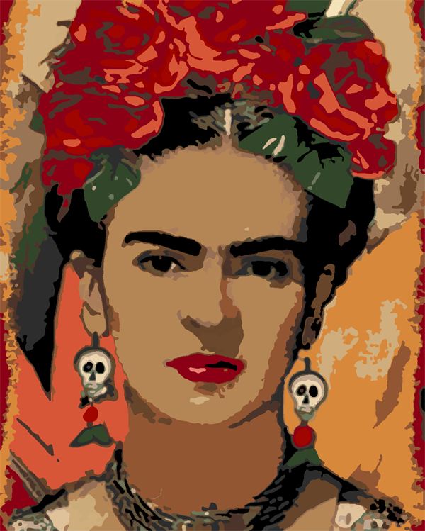 Frida Kahlo Sayılarla Boyama Seti 40x50 cm (Tuvale Gerili)