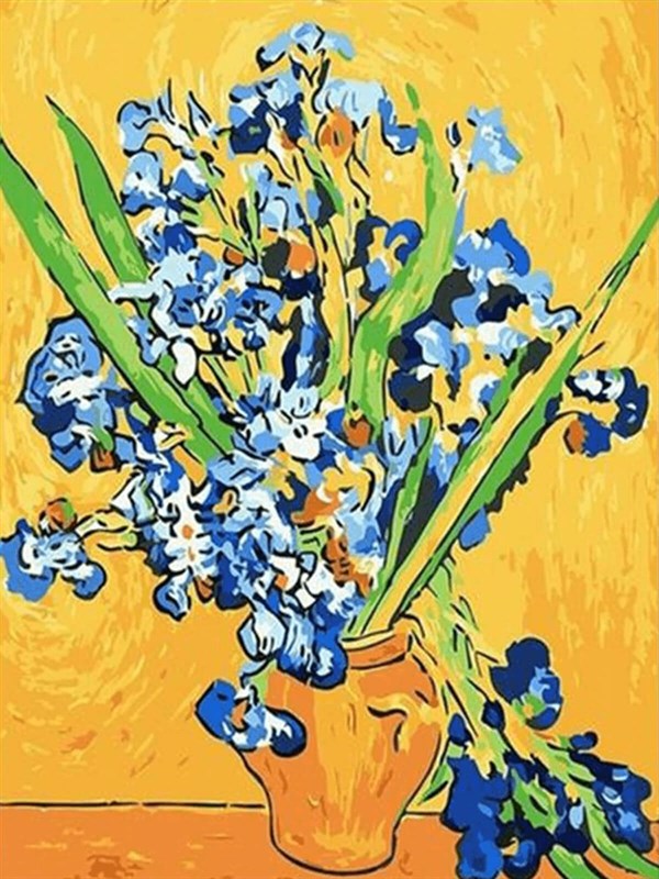 Van Gogh Süsen Sayılarla Boyama Seti 40x50 cm (Tuvale Gerili)
